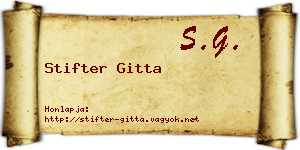 Stifter Gitta névjegykártya